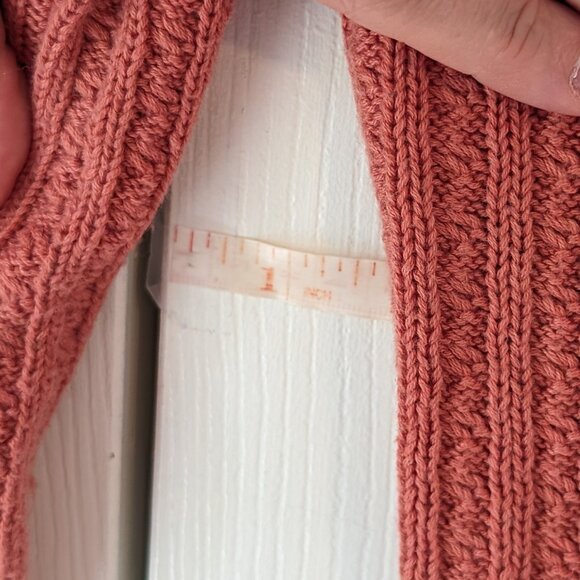 Salmon knit scoop neck sweater XL - Picture 7 of 9